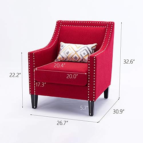 אדום מבטא כיסאות סט של 2 לסלון-אמצע המאה מודרני כורסא ספה כיסא סילונס פארה סאלה דורמיטוריו מרופד כנף