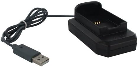 Skque USB סוללות טעינה מזח עבור Xbox 360 בצבע בקר בשחור