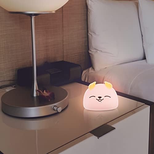 פעוט אורות קריקטורה תינוק נטענת צבע שינוי המיטה אור שולחן עבודה בעלי החיים תינוקות נייד ארנב טפיחה מנורות