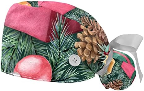 2 חתיכות כובע בופנט עם כפתור קוקו קוקו כותנה כובע עבודה כובעי זיעה כובעים כירורגיה מתכווננת קופסת חג