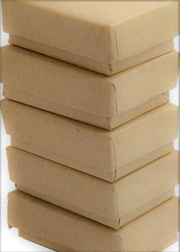 N'IcePackaging - 100 קופסאות תכשיטים של עגיל כותנה מיובאת כותנה כפרית - עבור טבעות/עגילים/תכשיטים קטנים