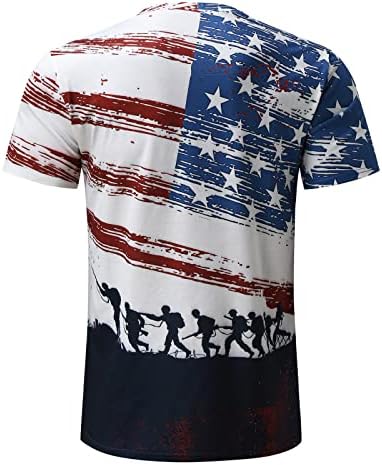 ZDFER שרוול קצר חולצות T לגברים יום העצמאות 3D הדפס דיגיטלי הדפס דיגיטלי רגיל כושר טיי חולצות צווארון