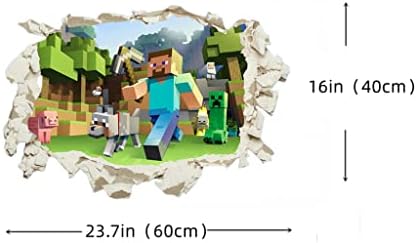 עיצוב קיר של Minecraft, עיצוב קיר לחדר ילדים, חדר אמנות קיר בנים פוסטר חדר שינה טפט קיר מדבקות קיר מתנה