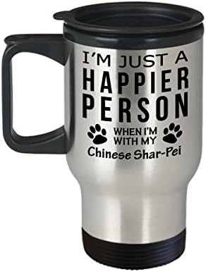 חובב כלבים טיול ספל קפה-אדם מאושר יותר עם מתנות הצלה של Shar-Pei-Pet