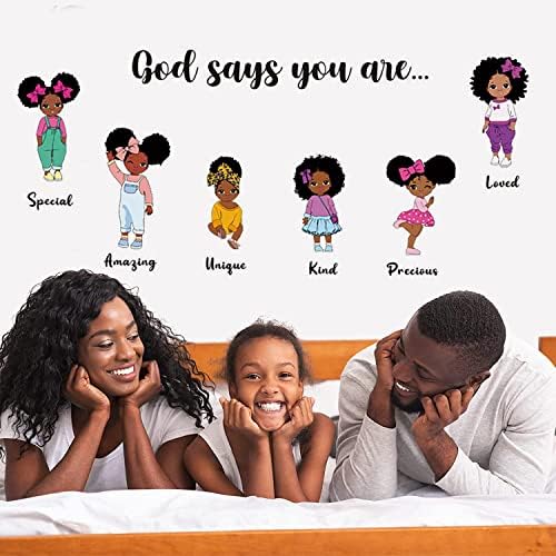 שחור ילדה קיר מדבקות עבור בנות שינה, השראה ציטוט מדבקות אפריקאי אמריקאי ילדה קיר מדבקות עבור בנות שינה