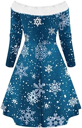 שמלות נשים לחג המולד מסיבת קוקטיילים מזדמנת טלאי שרוול ארוך טלאים משמלת חובה לנשים שמלות אורח