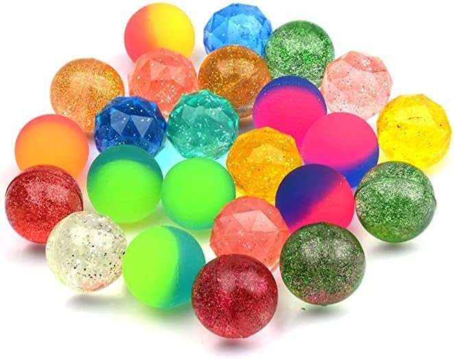 Chwang 24 PCS 30 ממ כדורי קופצנים שונים מגוון כדורי גומי, מילוי תיק מסיבות, כדורי מקפצים גבוהים לילדים