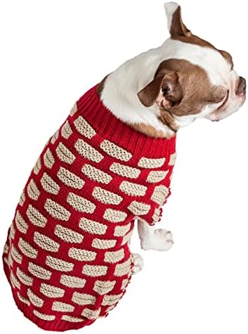 Life Life ® סוודר חיות מחמד אופנה ארוג - מעצב סוודר כלבים סרוג כבד עם צוואר צב - בגדי כלבים חורפיים
