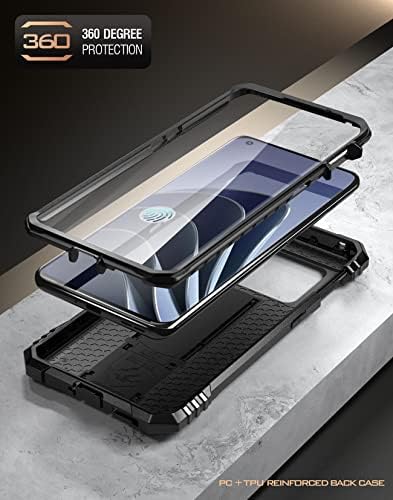 מארז המהפכה הפואטית עבור OnePlus 10 Pro 5G, מגן מסך מובנה עובד עם מזהה טביעות אצבע, מארז כיסוי מגן מחוספס