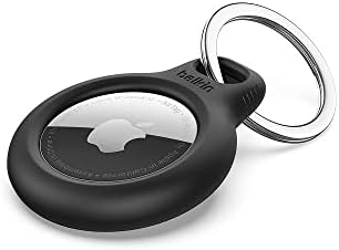 מארז Belkin Airtag עם טבעת מפתח, כיסוי מגן מחזיק מאובטח לתג אוויר, מארז Tag שחור ואוויר עם טבעת מפתח,