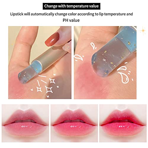3 יחידות קריסטל ג ' לי שפתון, צבע שינוי שפתון לאורך זמן מזין שפתון שפות קרם לחות קסם טמפרטורת צבע שינוי
