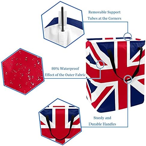 בריטניה דגל בריטי בריטניה כביסת סלי עמיד למים מלוכלך בגדי סדרן מתקפל רך ידית ססגוני עבור בית להסרה סוגריים