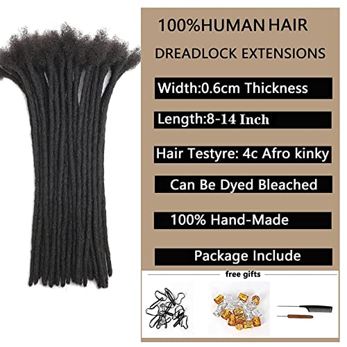10 אינץ 40 גדילים לוק תוספות שיער טבעי גבר / נשים 0.6 סמ רוחב מלא בעבודת יד קבוע ראסטות הרחבות