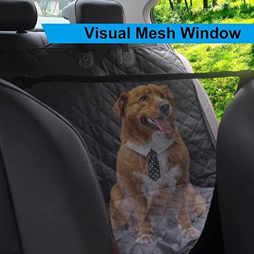 כיסוי מושב לרכב לכלבים עם חלון רשת, כיסוי מושב לכלבים נגד שריטות עמיד למים למושב אחורי, מגן לחיות מחמד