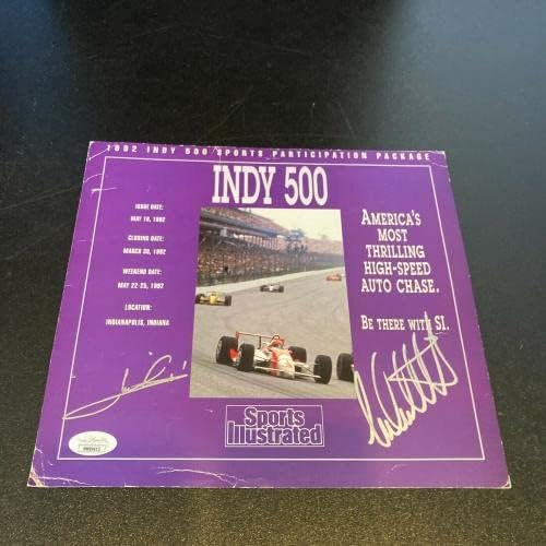 מריו אנדרטי ומייקל אנדרטי חתמו על חתימה על חתימה 8x10 עם JSA COA - תמונות NASCAR עם חתימה