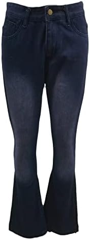 מכנסי ג'ינס רחבים לנשים לנשים רטרו עלייה במכנסיים במצוקה פעמון מכנסי ג'ינס מכנסיים וינטג 'מכנסיים