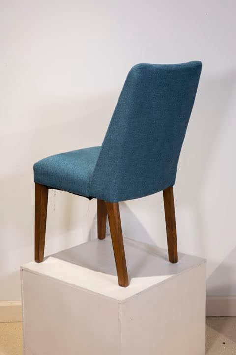 עיצוב חתימה על ידי אשלי לינקוט עכשווי אוכל חדר מרופד צד כיסא עם קצף כרית, 2 ספירה, כחול & מגבר; חום