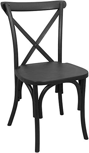 פלאש ריהוט אקס-גב כיסא, 2-חבילה, שרף, שחור