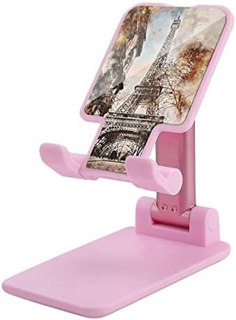 ציורי שמן פריז אייפל מגדל טלפון סלולרי מתקפל עמדת עריסה מתכווננת מחזיק טלפון שולחן עבודה מתאים לכל הסמארטפונים