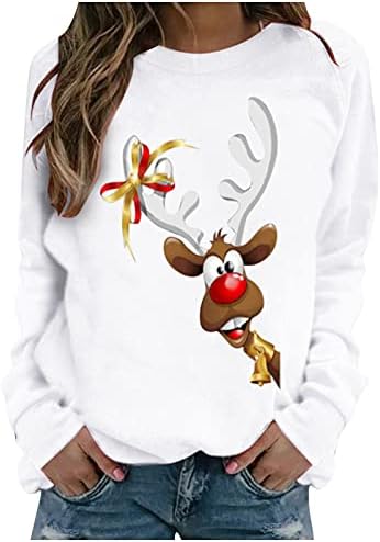 חולצת טשטוס אתלטית נוחות חג המולד שרוול מלא טשירטים צבועים צוואר מגניב צוואר פוליאסטר מרוגן רגוע