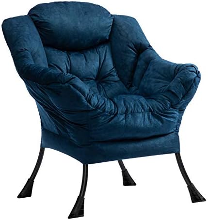 אבוקופור מודרני כותנה בד כיסא עצלן, מבטא עכשווי טרקלין כיסא, אחת פלדת מסגרת פנאי ספה כיסא עם משענות
