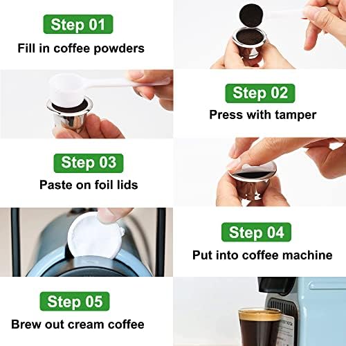 לשימוש חוזר אספרסו כמוסות למילוי חוזר תרמילי קפה נירוסטה כוסות מסנני תואם עבור נספרסו מקורי קו מכונות