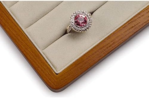 CXDTBH תכשיטי עץ מוצק תיבת טבעת טבעת מחזיק עם תכשיטים מיקרופייבר קופסת תכשיטים עמדת אריזת תכשיטים קופסת