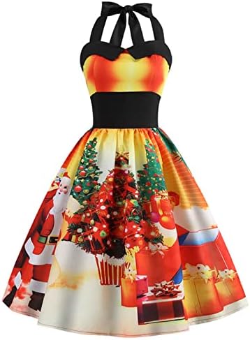 שמלת אודרי וינטג 'נשים שמלת שנות ה -50 נשים חג המולד רטרו הלטר שמלה רשמית של שנות ה -50 שמלות מסיבת